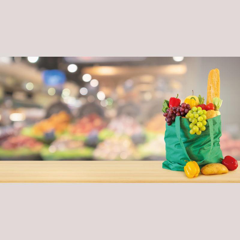 Sacoşă ecologică de cumpărături cu mânere lungi Verde