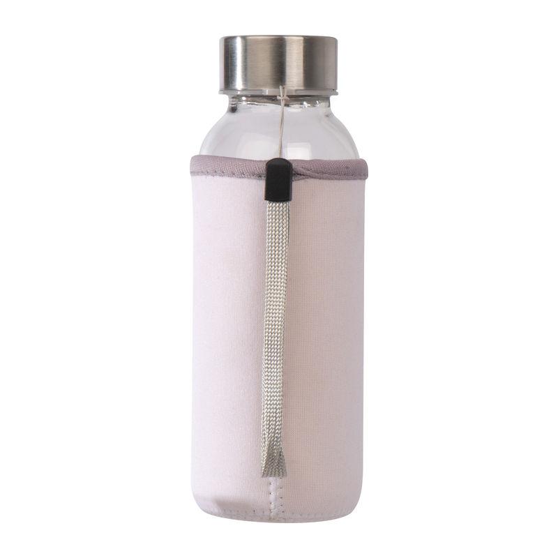 Sticlă din plastic transparent în husă din neopren Alb