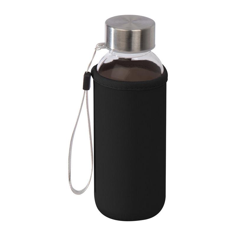 Sticlă din plastic transparent în husă din neopren Negru