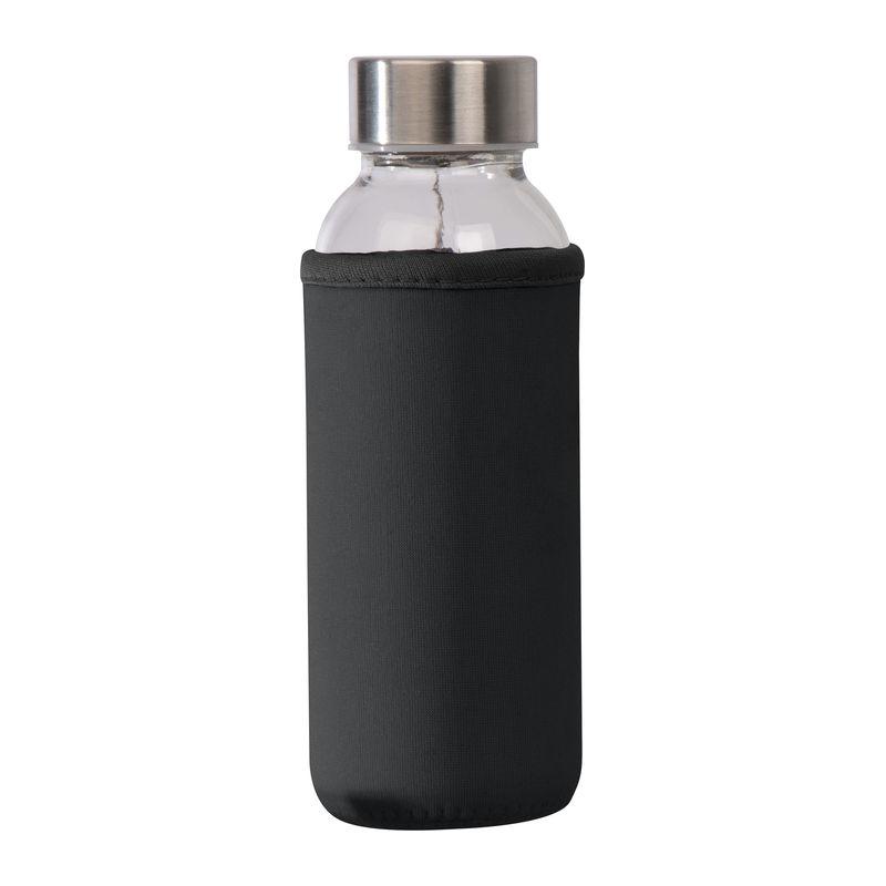 Sticlă din plastic transparent în husă din neopren Negru