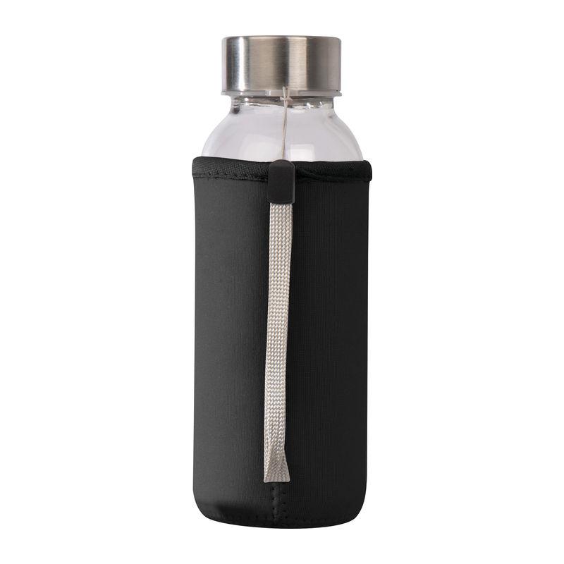 Sticlă din plastic transparent în husă din neopren Negru