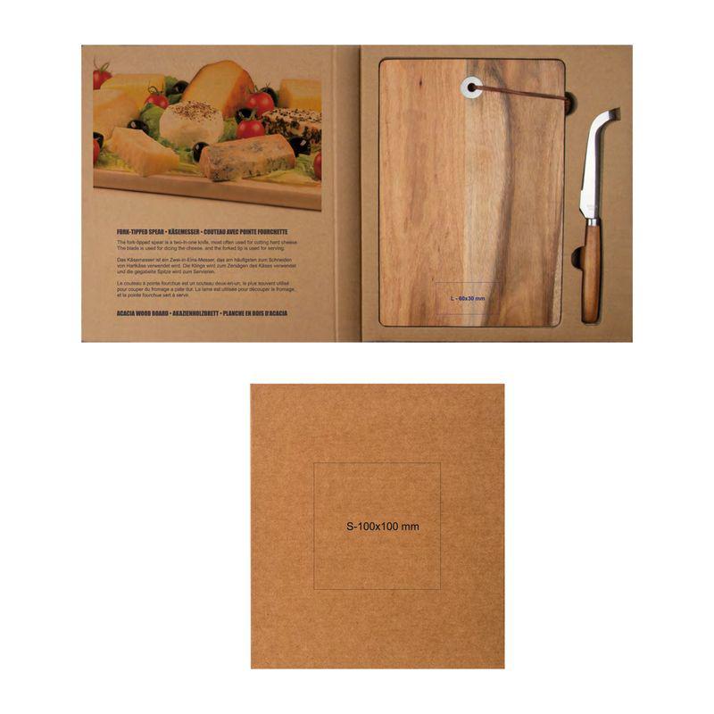 Set placă din lemn și cuțit caşcaval  Maro