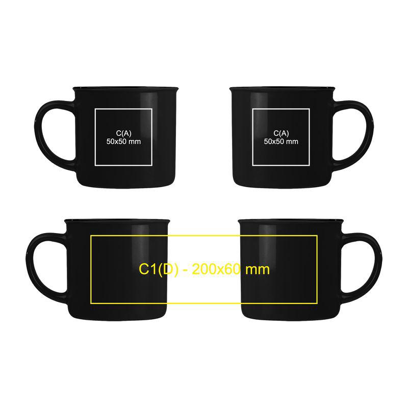 Cană ceramică 350 ml Retro Negru