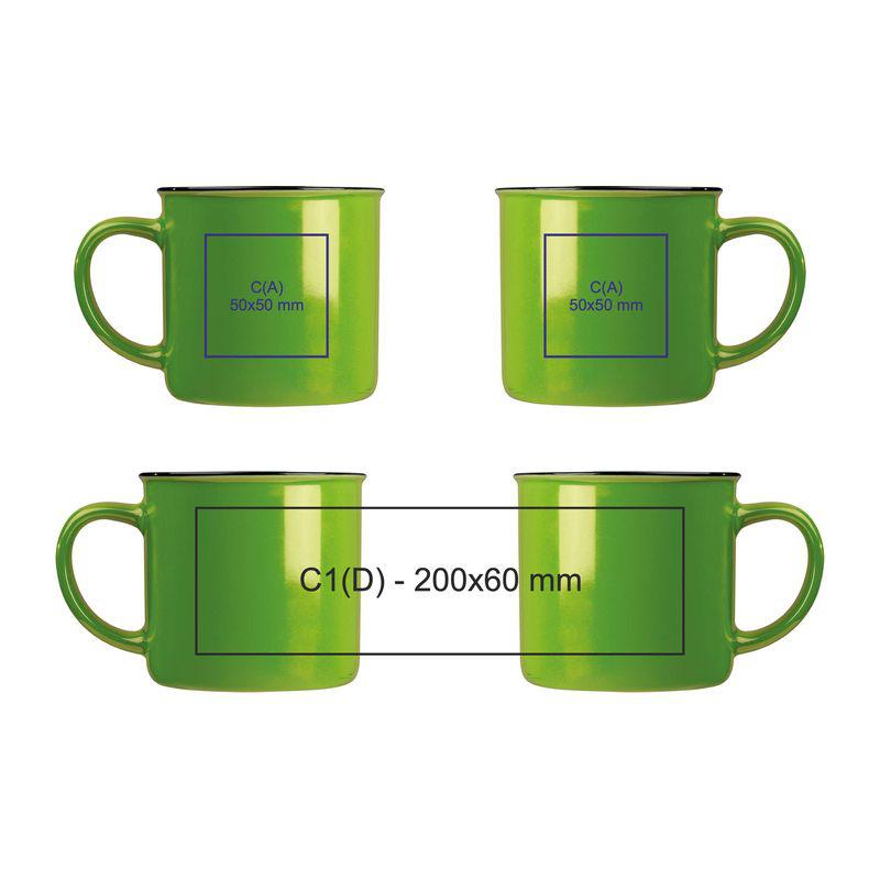 Cană ceramică 350 ml Retro Verde