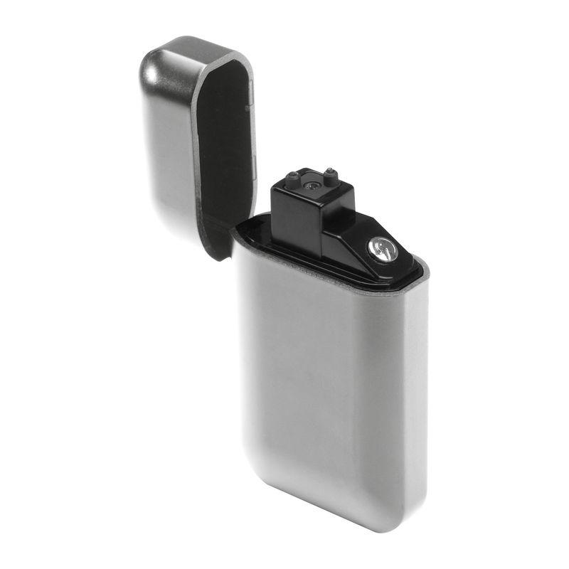 Brichetă din plastic mat cu încărcare USB Gri-Argintiu