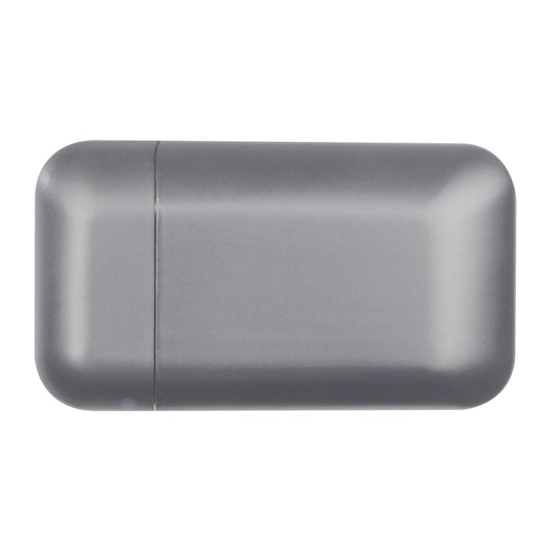 Brichetă din plastic mat cu încărcare USB Gri-Argintiu
