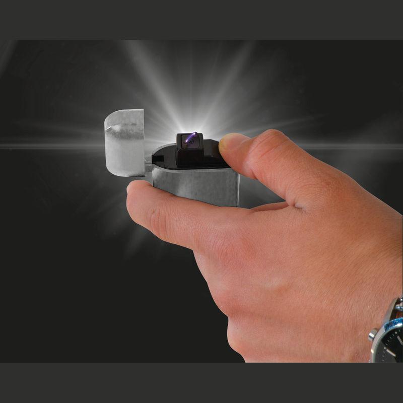 Brichetă din plastic mat cu încărcare USB Gri-Argintiu