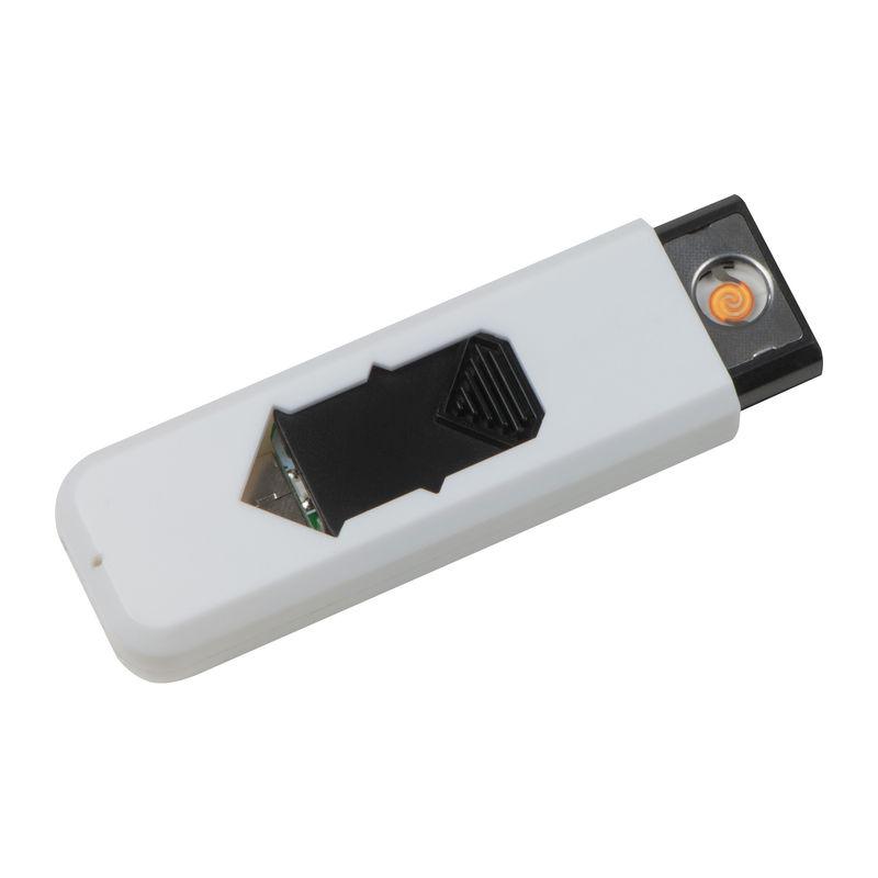 Brichetă din plastic cu încărcare USB Alb