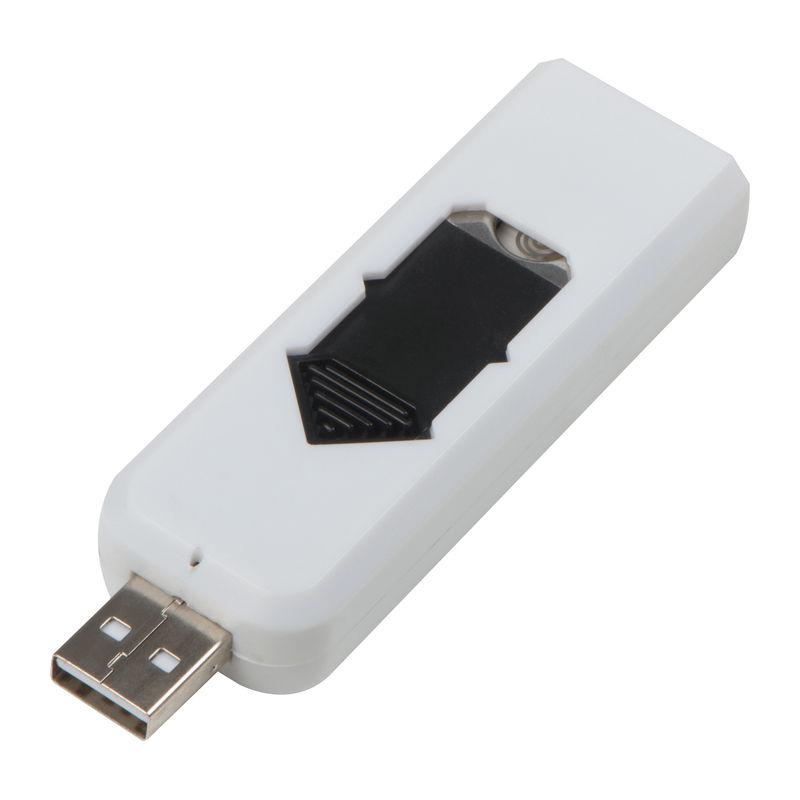 Brichetă din plastic cu încărcare USB Alb