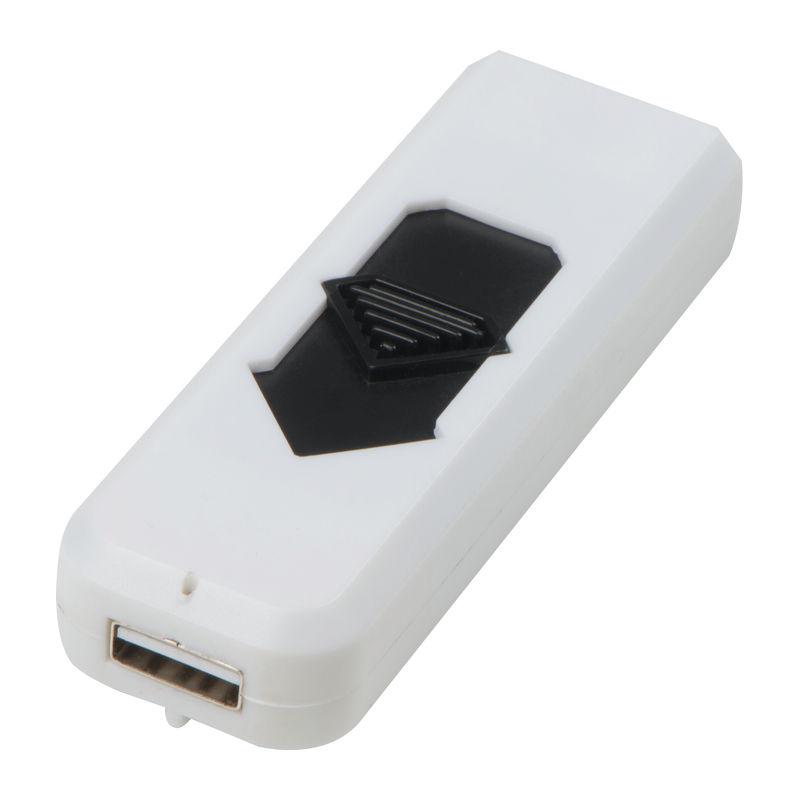 Brichetă din plastic cu încărcare USB Alb