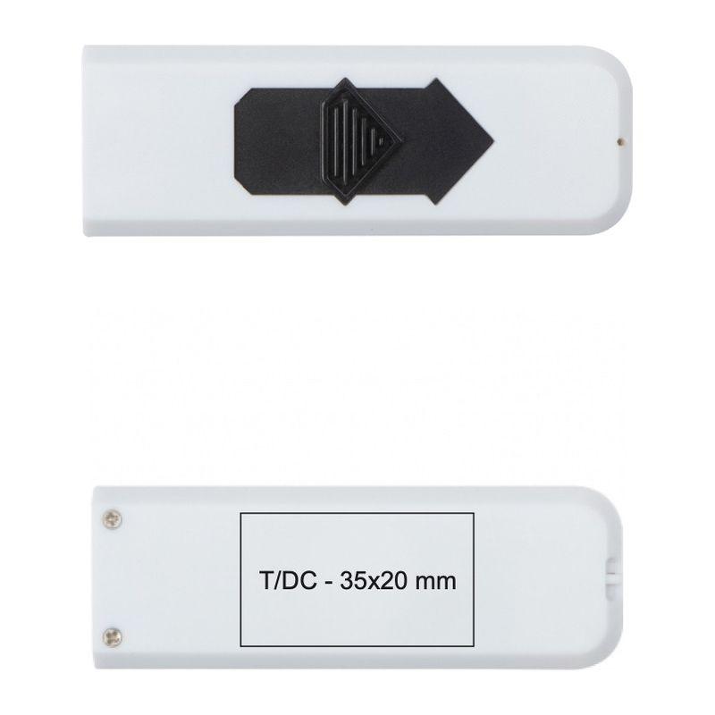 Brichetă din plastic cu încărcare USB Alb