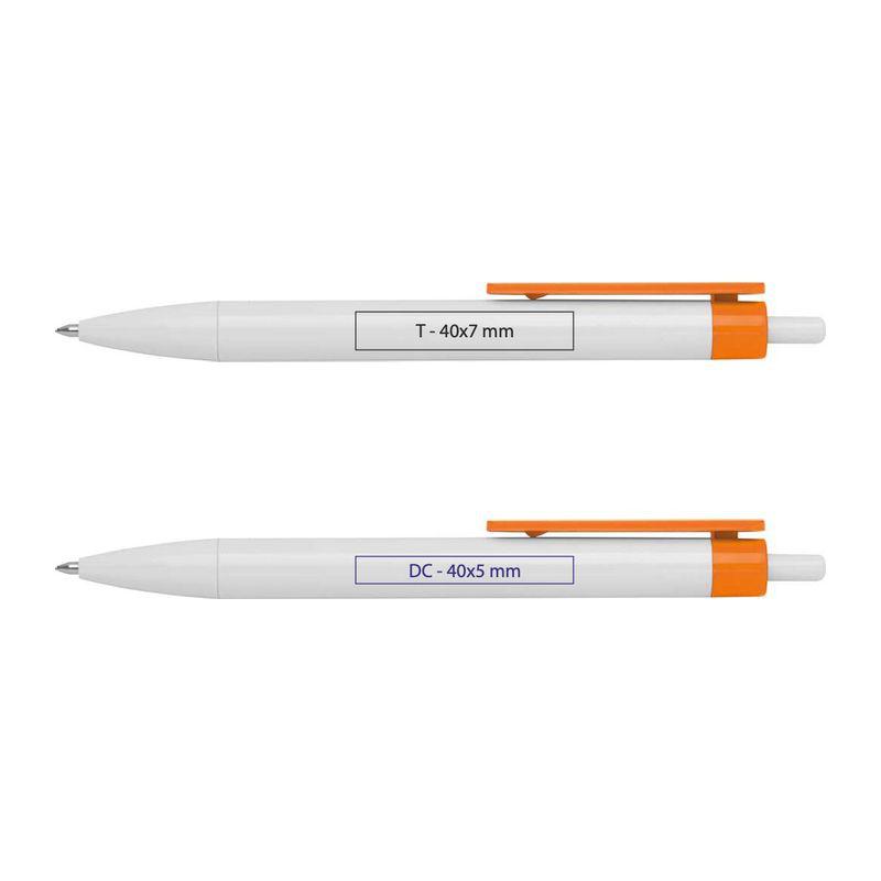 Pix alb cu clips colorat Portocaliu