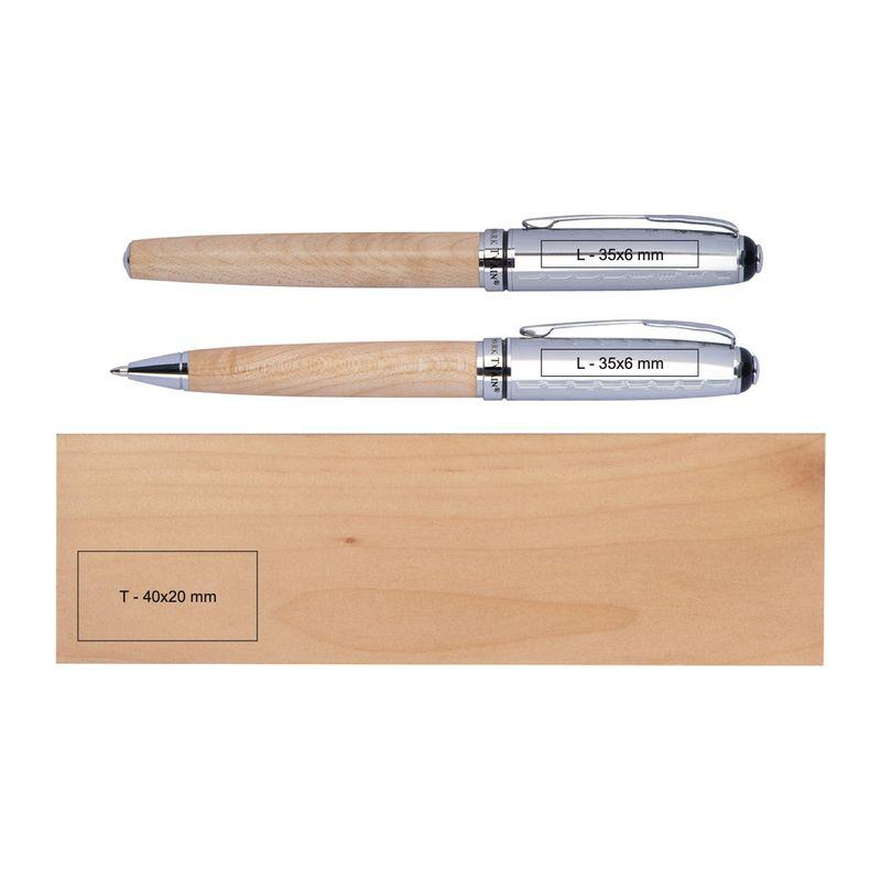 Set de scris din lemn Mark Twain  Beige