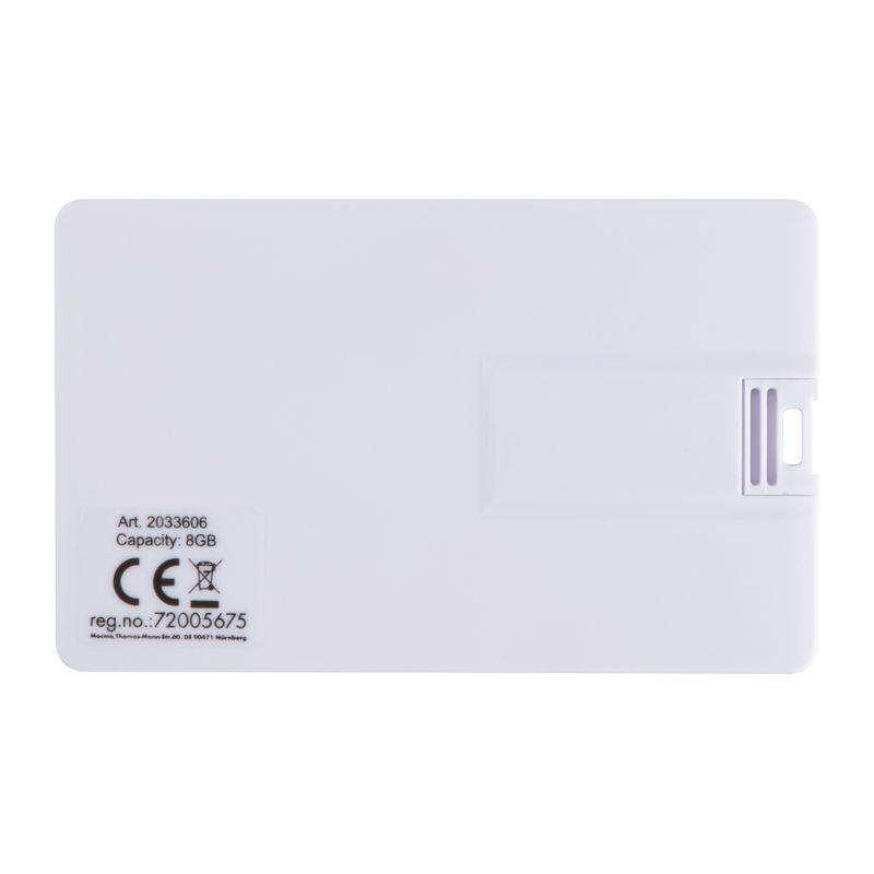 Stick memorie USB Card, 8GB Alb