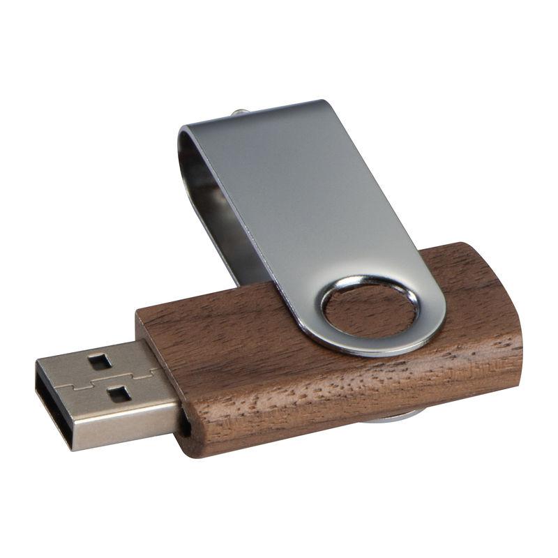 USB Twister din lemn (nuc), 4 GB Maro