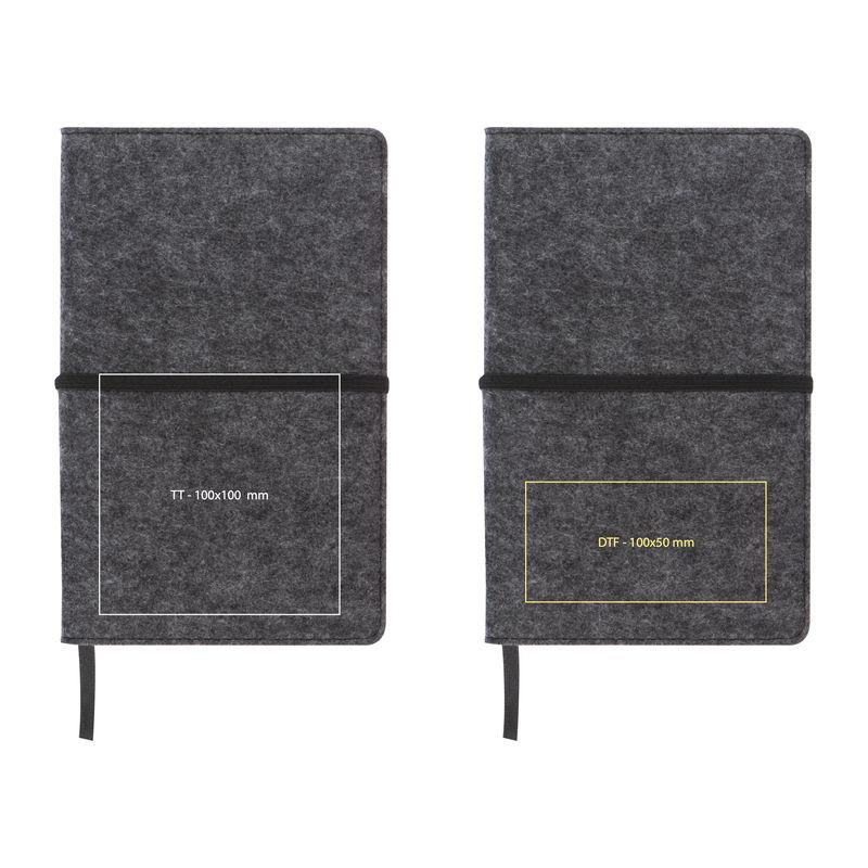 Notes A5 cu copertă din pâslă Gri