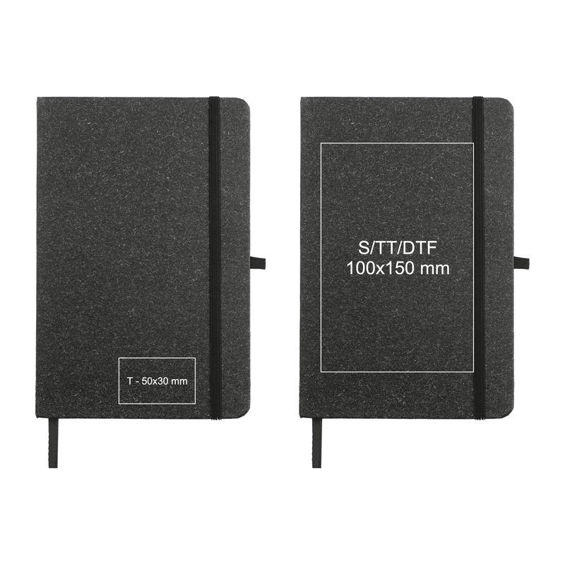 Notes A5 din hârtie reciclată Negru
