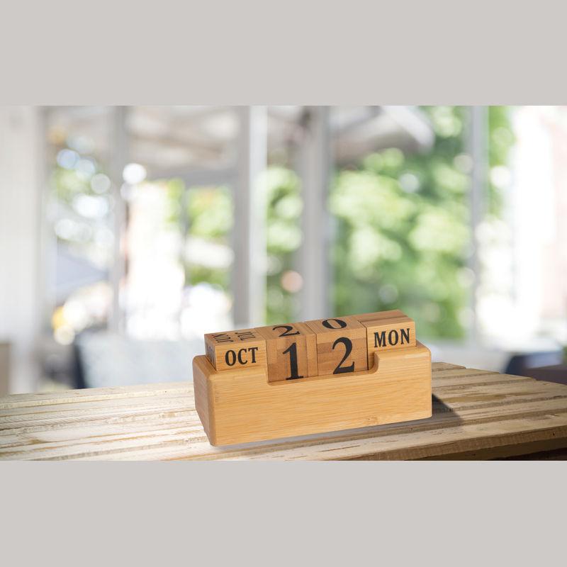 Calendar perpetuu din bambus Beige