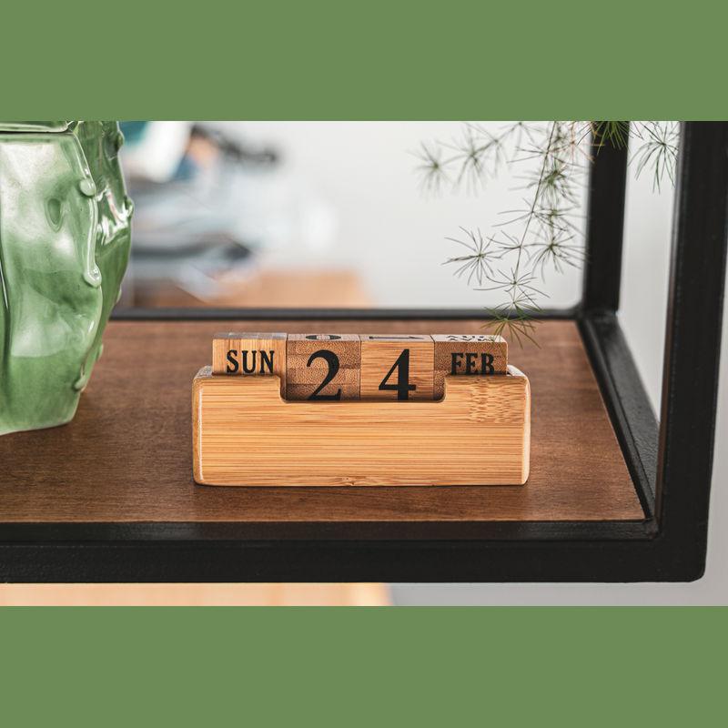 Calendar perpetuu din bambus Beige