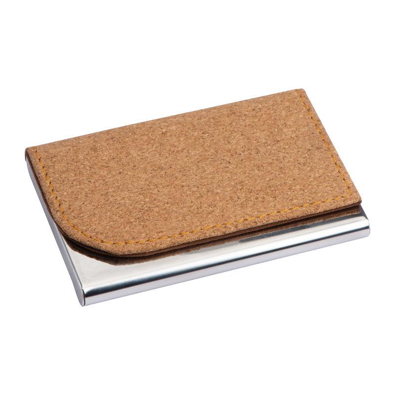 Suport cărți de vizită, cu înveliș din plută Beige