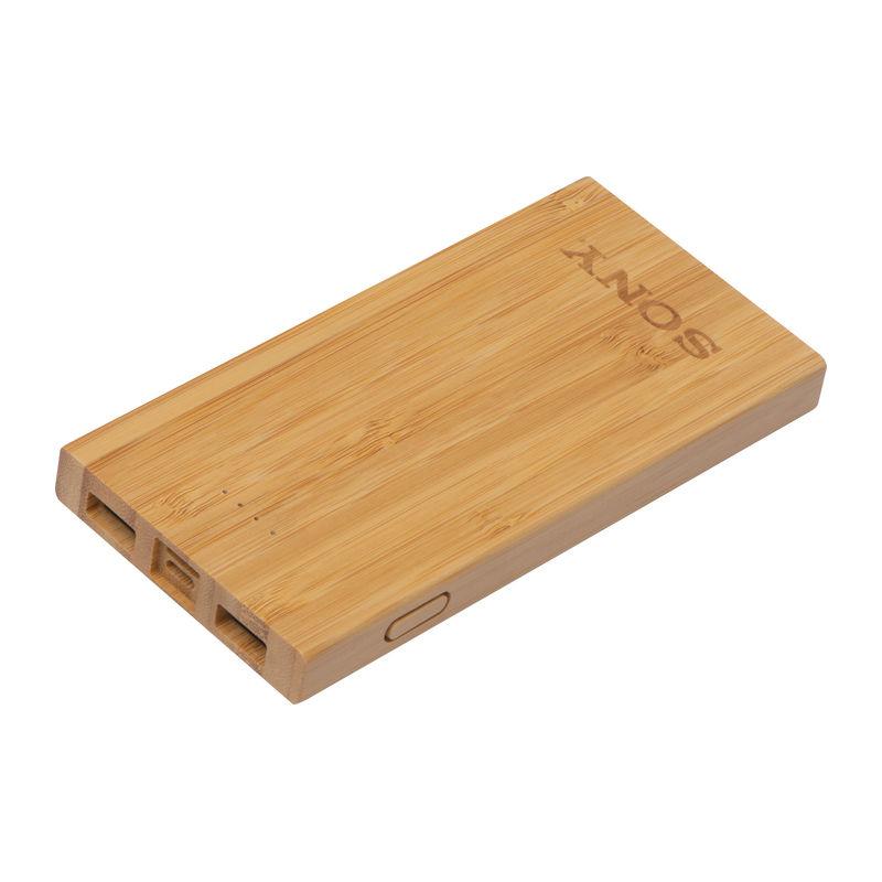 Powerbank din bambus Beige