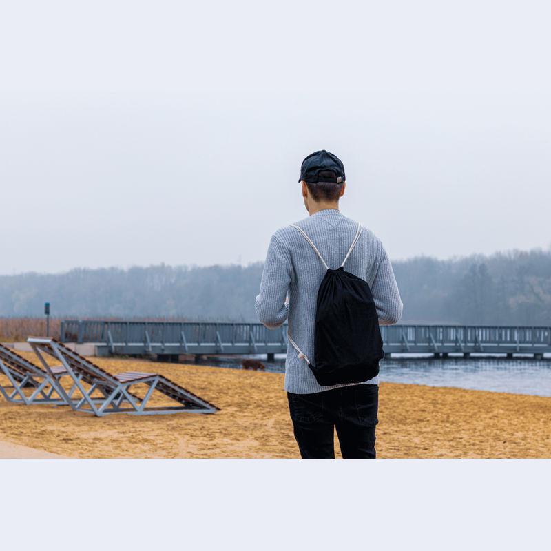 Rucsac sport din bumbac ecologic Negru