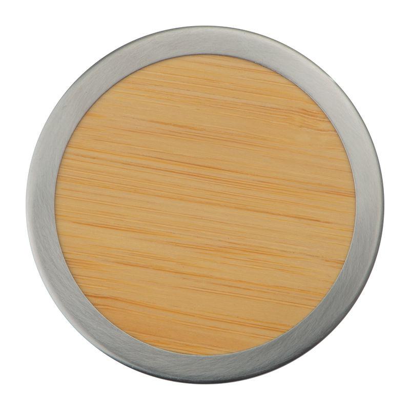 Cană din oțel inoxidabil cu bambus, 350 ml Beige