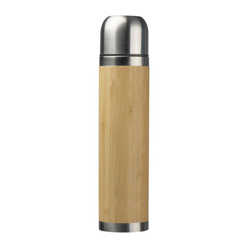 Cană din oțel inoxidabil cu bambus, 350 ml Beige