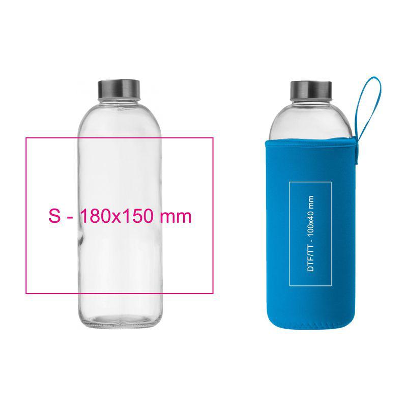 Sticlă de 1 l cu husă neopren Light Blue