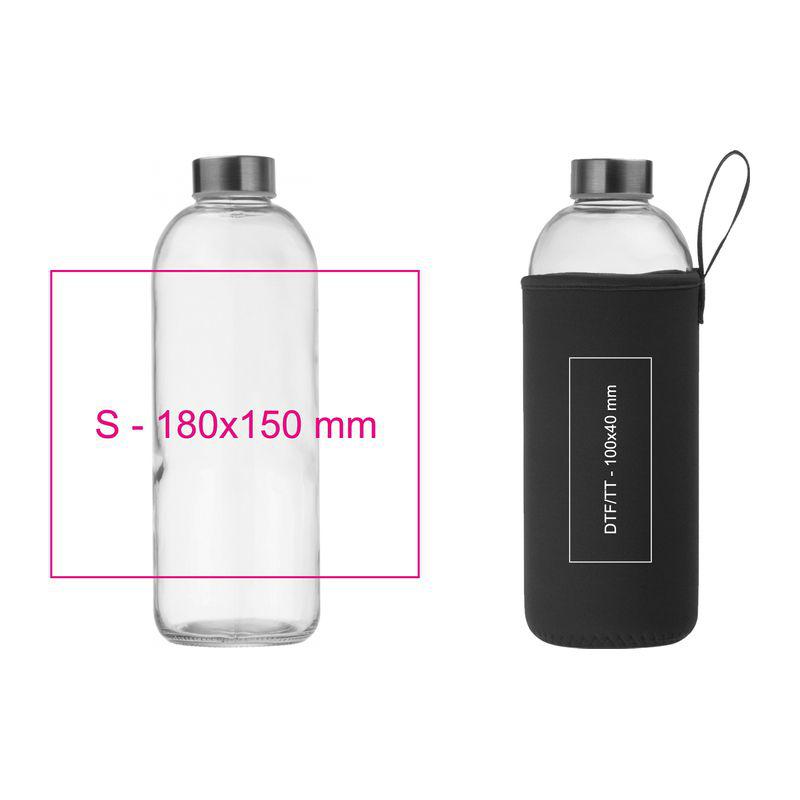 Sticlă de 1 l cu husă neopren Negru
