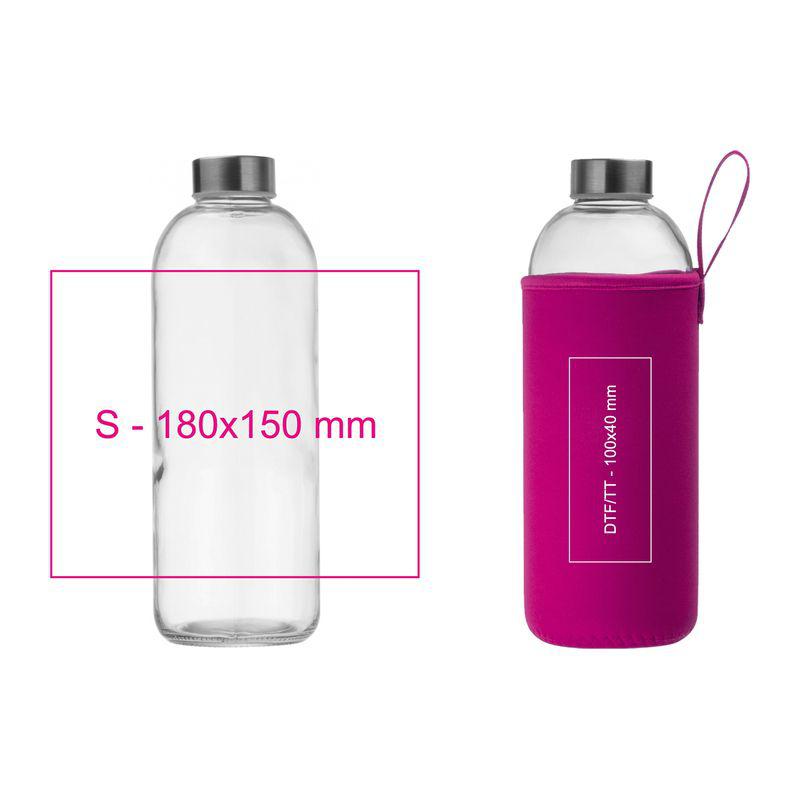 Sticlă de 1 l cu husă neopren Roz