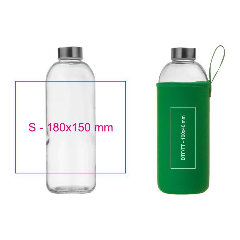 Sticlă de 1 l cu husă neopren Verde