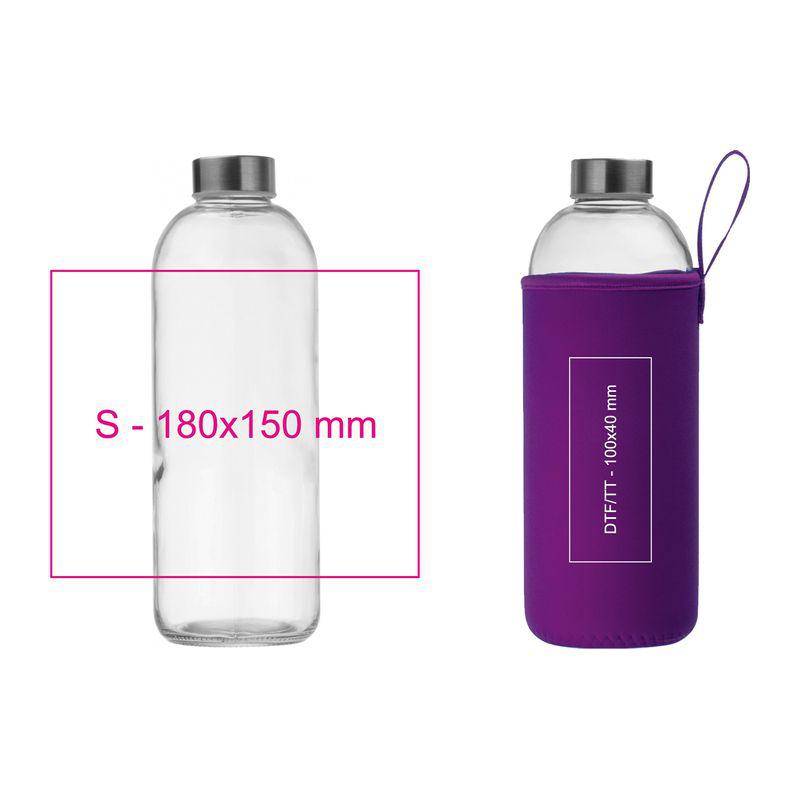 Sticlă de 1 l cu husă neopren Mov