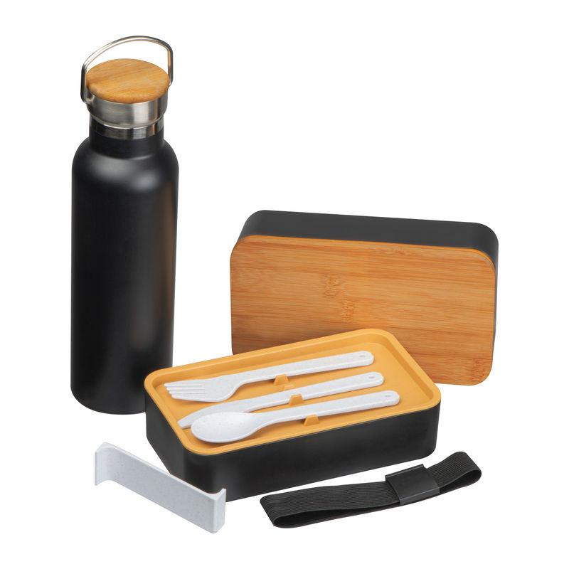 Set de cutie de prânz și sticlă de băut Negru