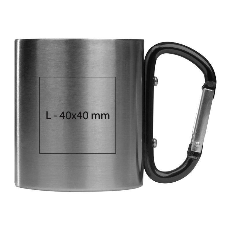 Cană metal cu carabină Negru