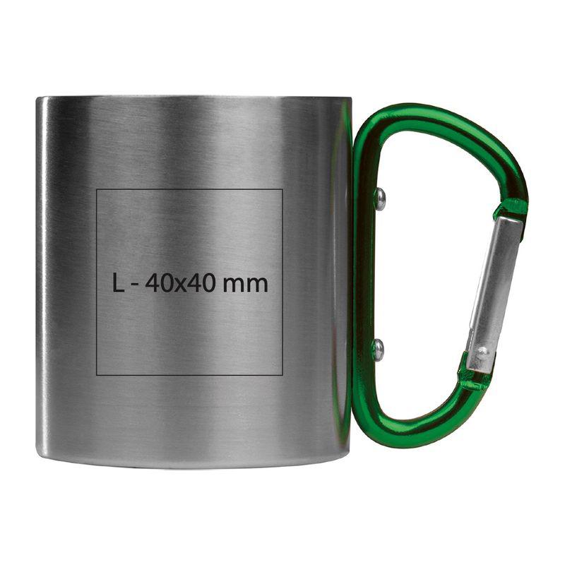 Cană metal cu carabină Verde