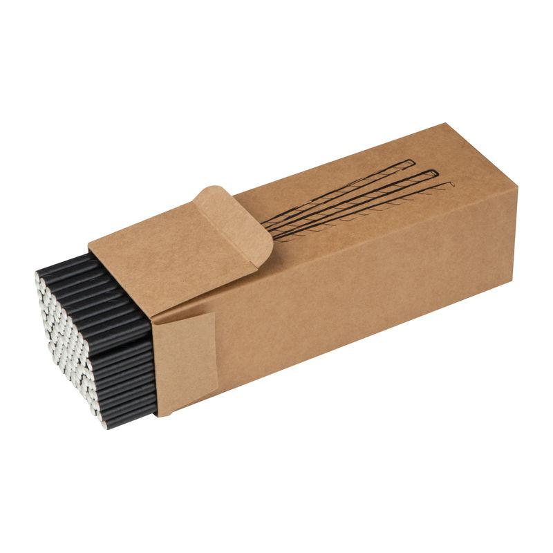 Set de 100 buc paie din carton Negru