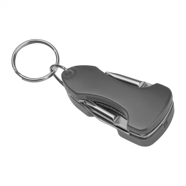 Breloc metalic cu mai multe funcții Gri-Argintiu