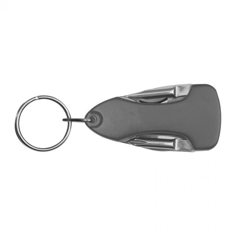 Breloc metalic cu mai multe funcții Gri-Argintiu