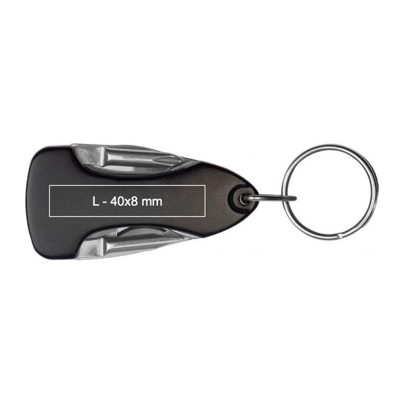 Breloc metalic cu mai multe funcții Negru