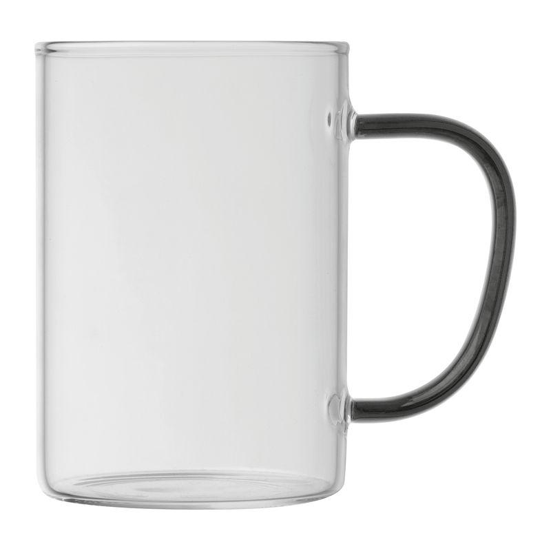 Cană din sticlă cu toartă colorată, 250 ml Negru
