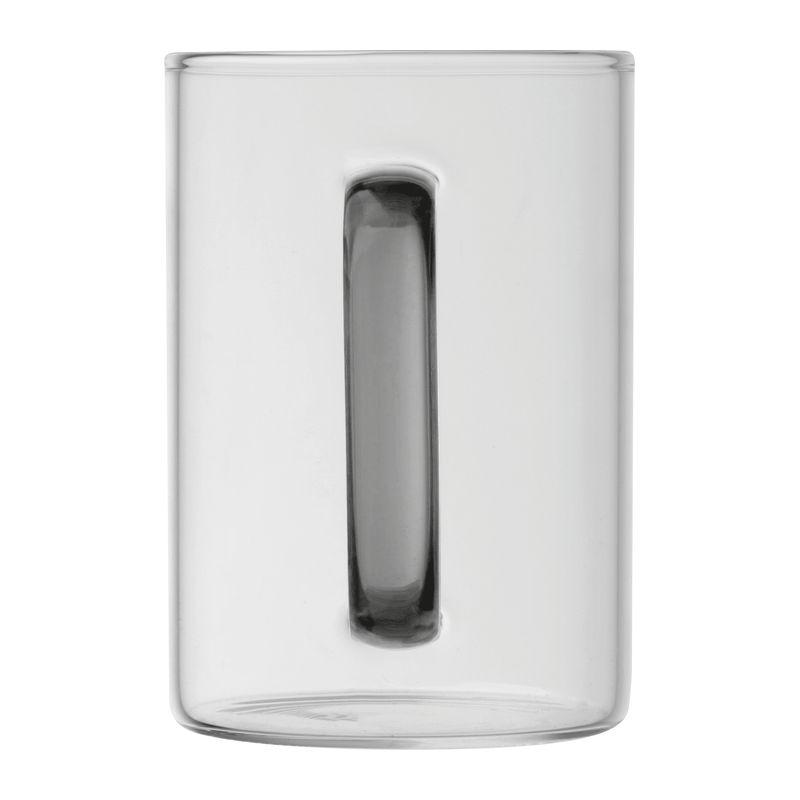 Cană din sticlă cu toartă colorată, 250 ml Negru