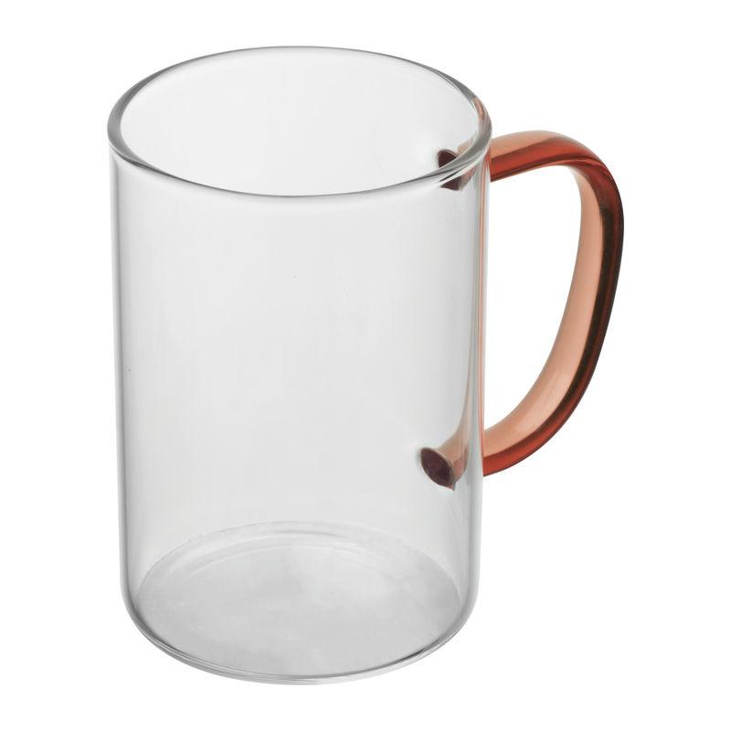 Cană din sticlă cu toartă colorată, 250 ml Roșu