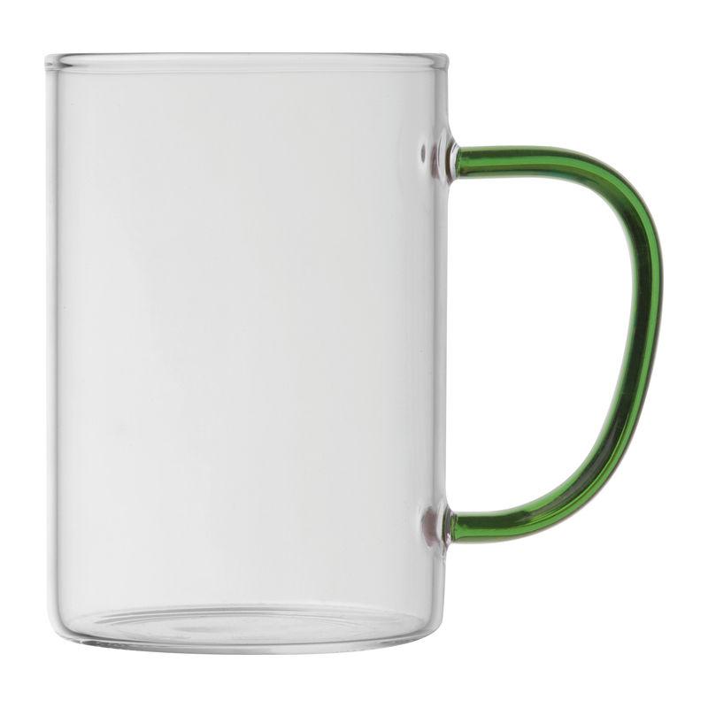 Cană din sticlă cu toartă colorată, 250 ml Verde