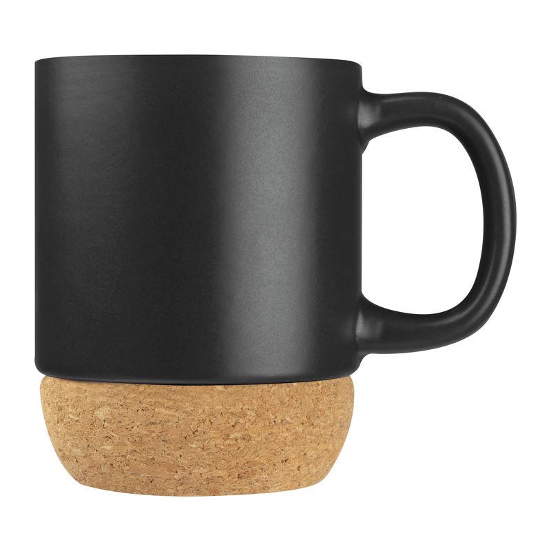 Cană ceramică cu suport din plută Negru