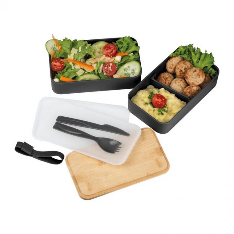 Caserolă cu două compartimente Negru