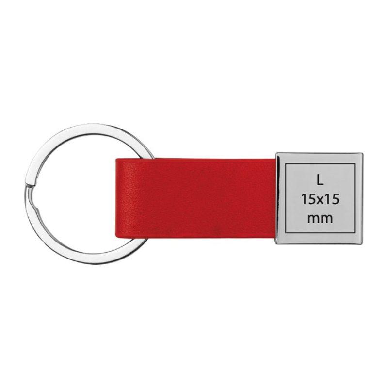 Breloc cu bandă imitație de piele Roșu