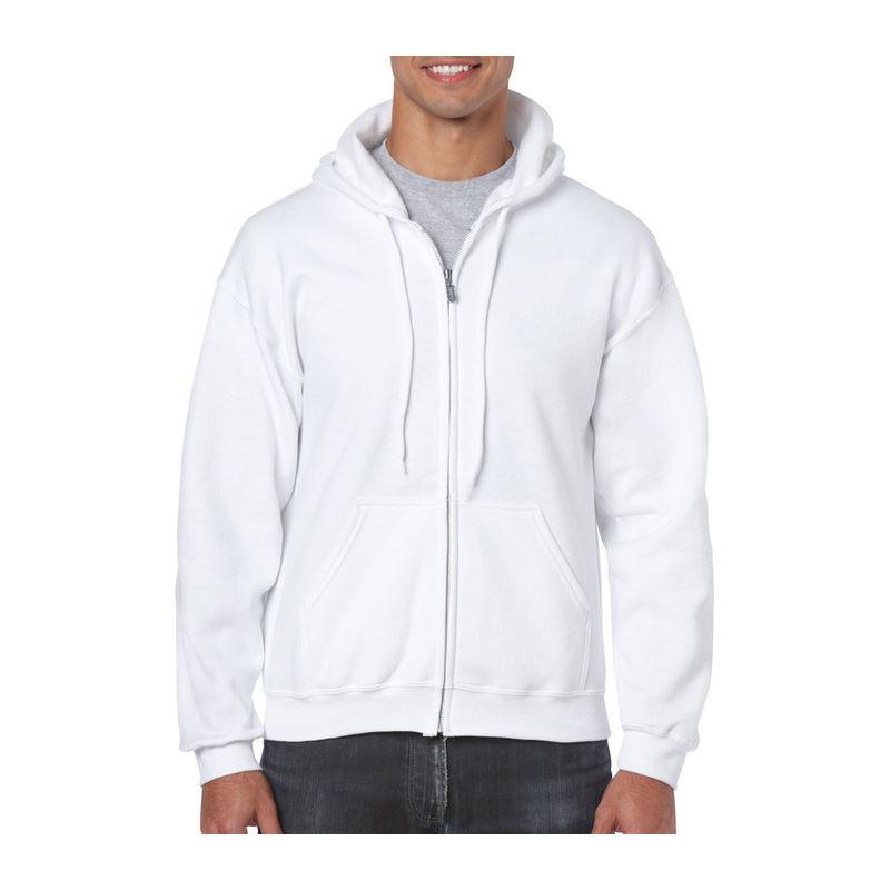 Hanorac cu fermoar de damă GI18600 Alb 5XL