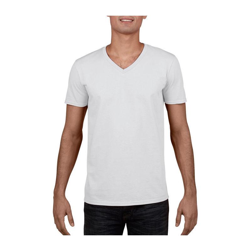 Tricou mânecă scurtă bărbat guler în V GI64V00  White