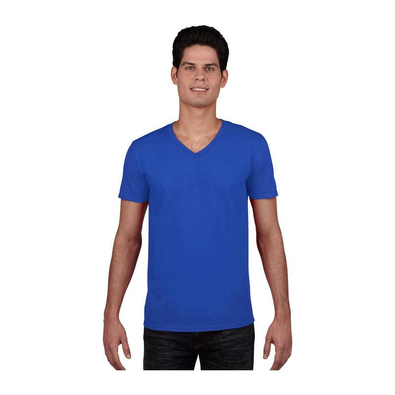 Tricou mânecă scurtă bărbat guler în V GI64V00  Royal
